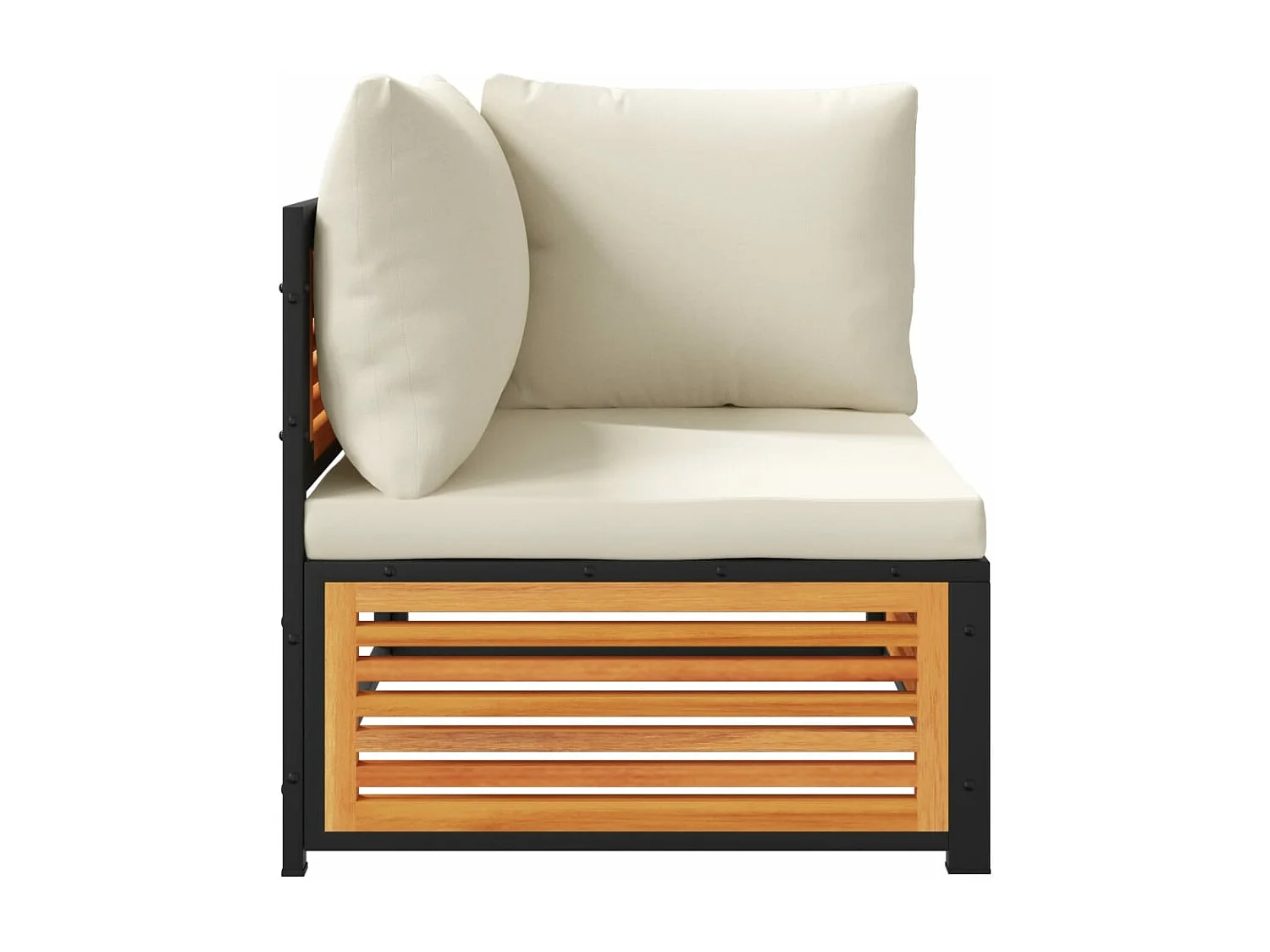 Salon de jardin avec coussins 2 pcs bois massif acacia