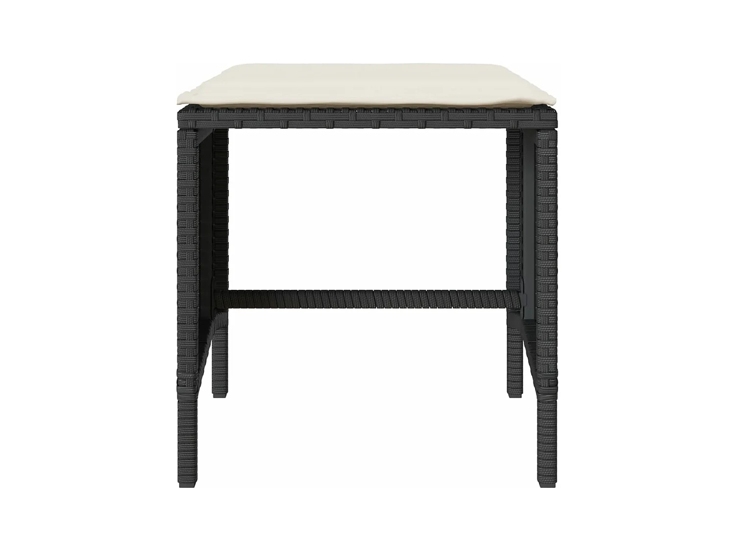 Salon de jardin 4 pcs avec coussins noir résine tressée