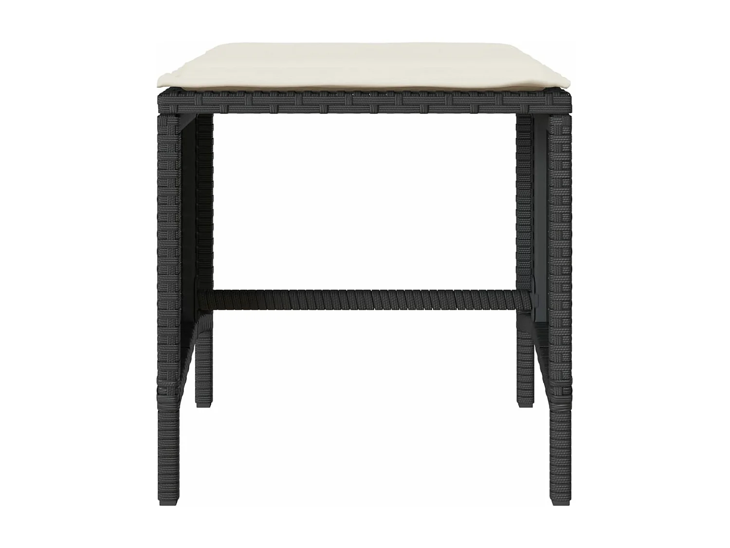 Salon de jardin 4 pcs avec coussins noir résine tressée