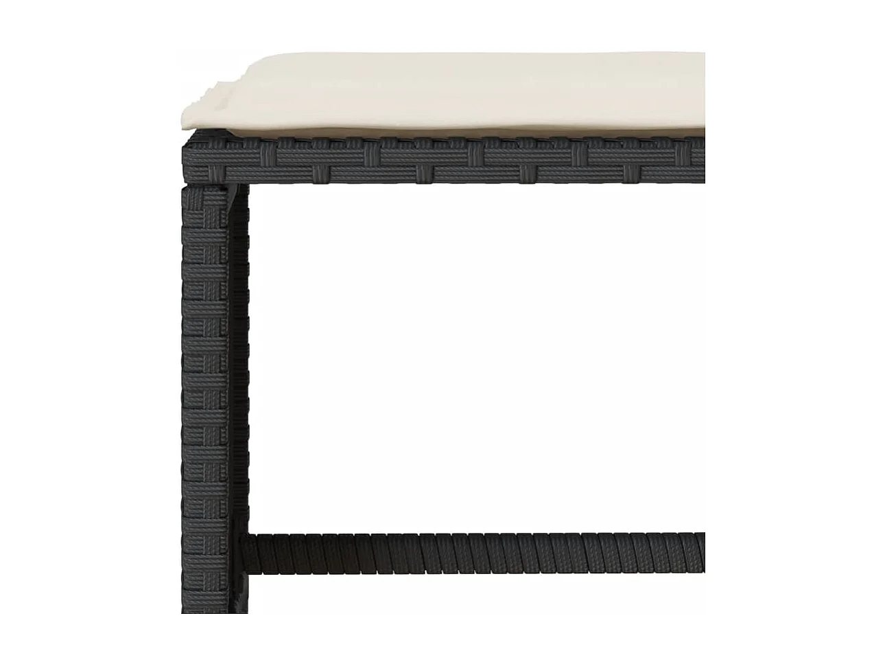 Salon de jardin 4 pcs avec coussins noir résine tressée