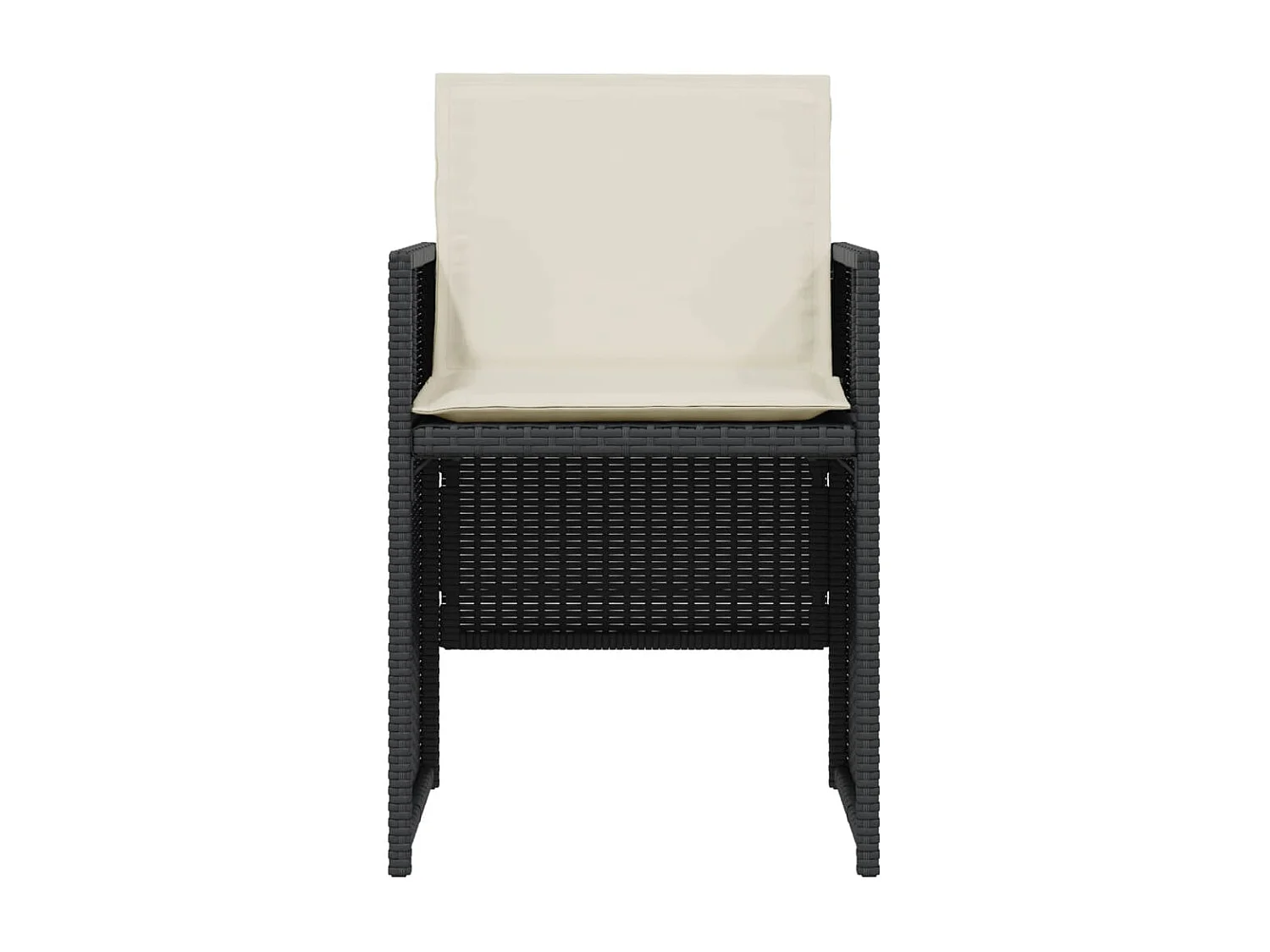 Set da Bistrò 3 pz con Cuscini Nero in Polyrattan