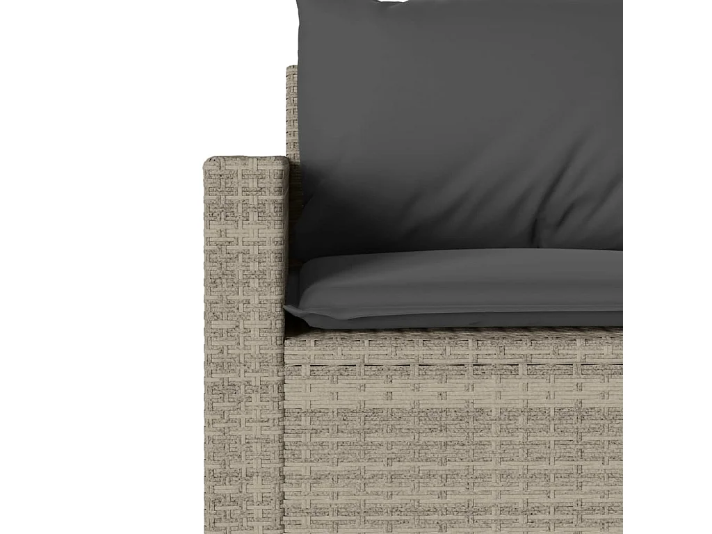 Set da Pranzo da Giardino 2 pz con Cuscini in Polyrattan Grigio