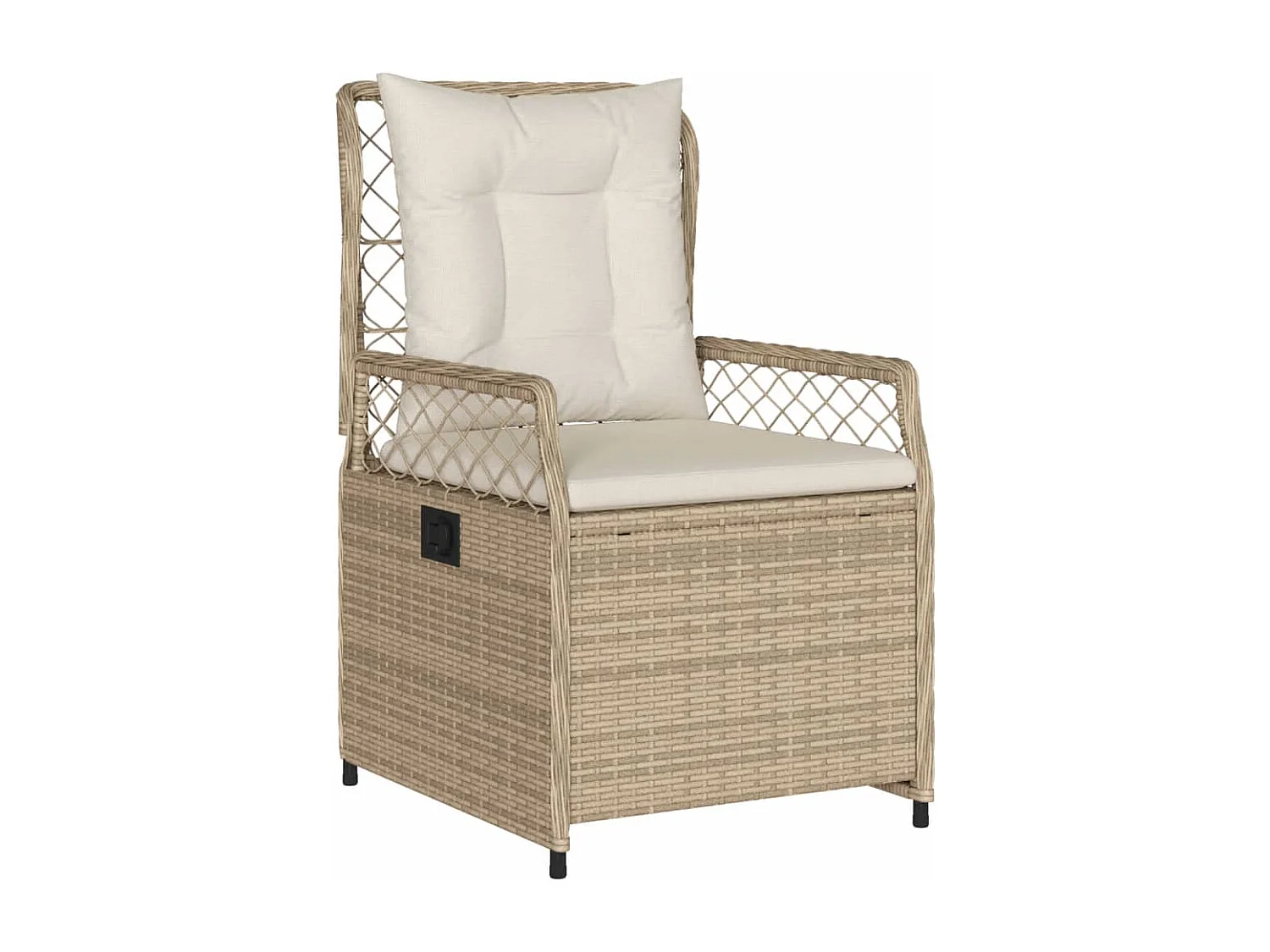 Ensemble à manger de jardin et coussins 7 pcs beige poly rotin