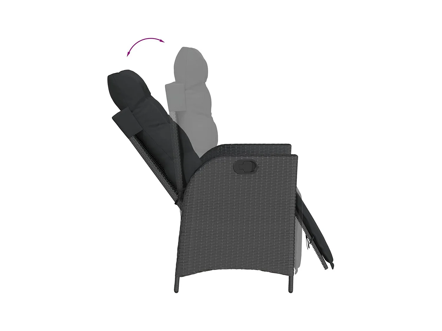Ensemble à manger de jardin coussins 7pcs Noir Résine tressée