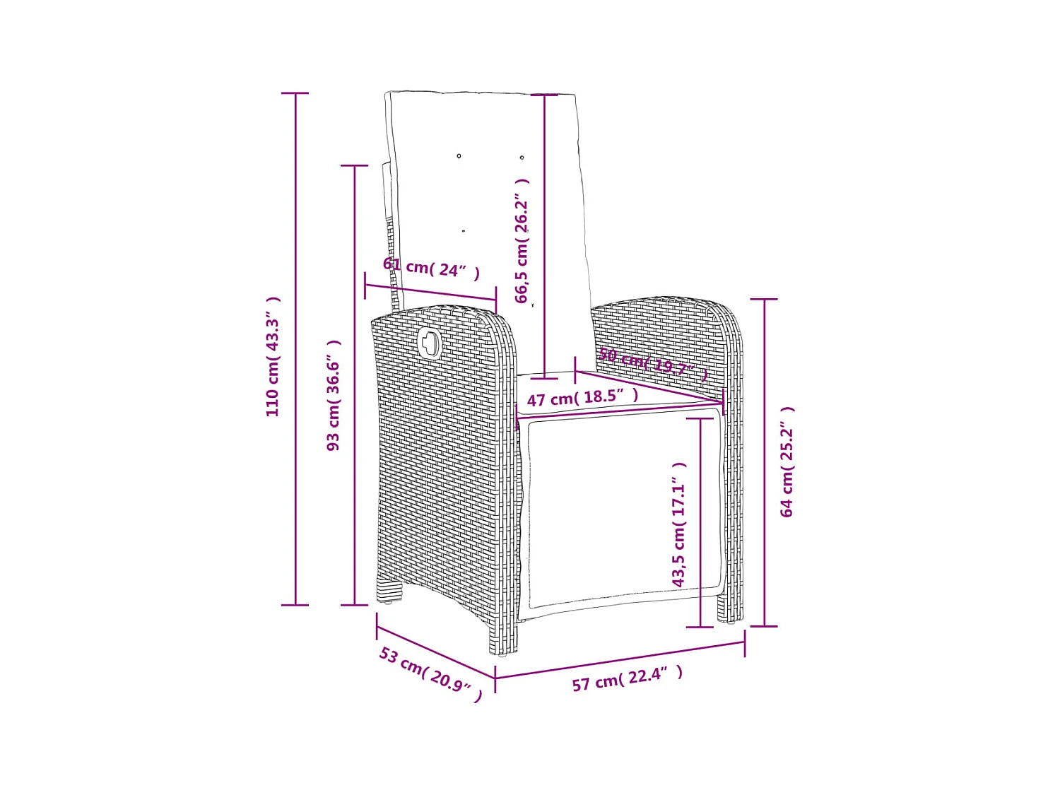 Ensemble à manger de jardin avec coussins 5pcs Beige poly rotin