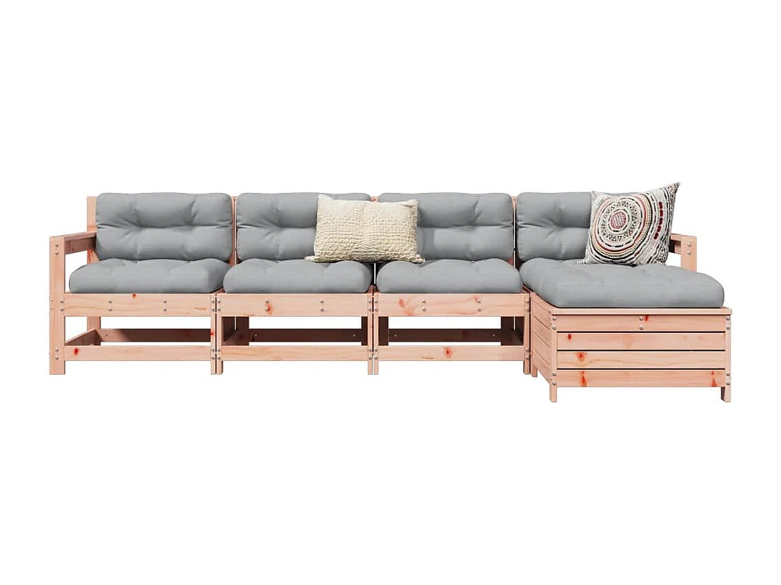 Salon de jardin 5 pcs bois massif sapin de douglas