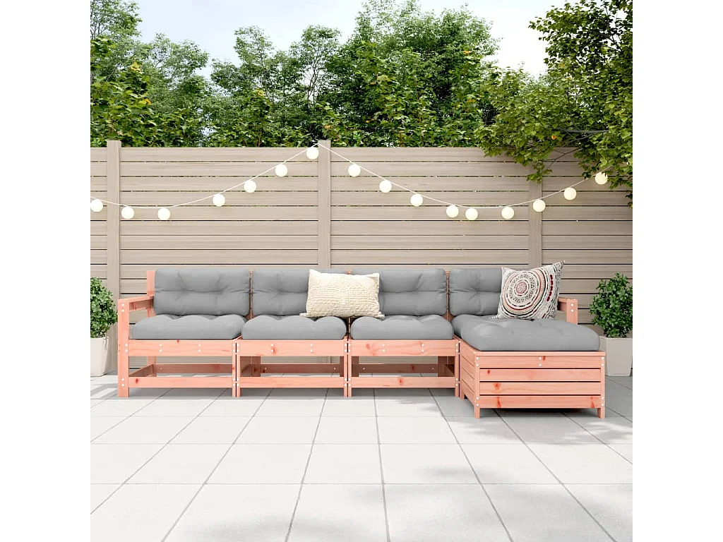 Salon de jardin 5 pcs bois massif sapin de douglas