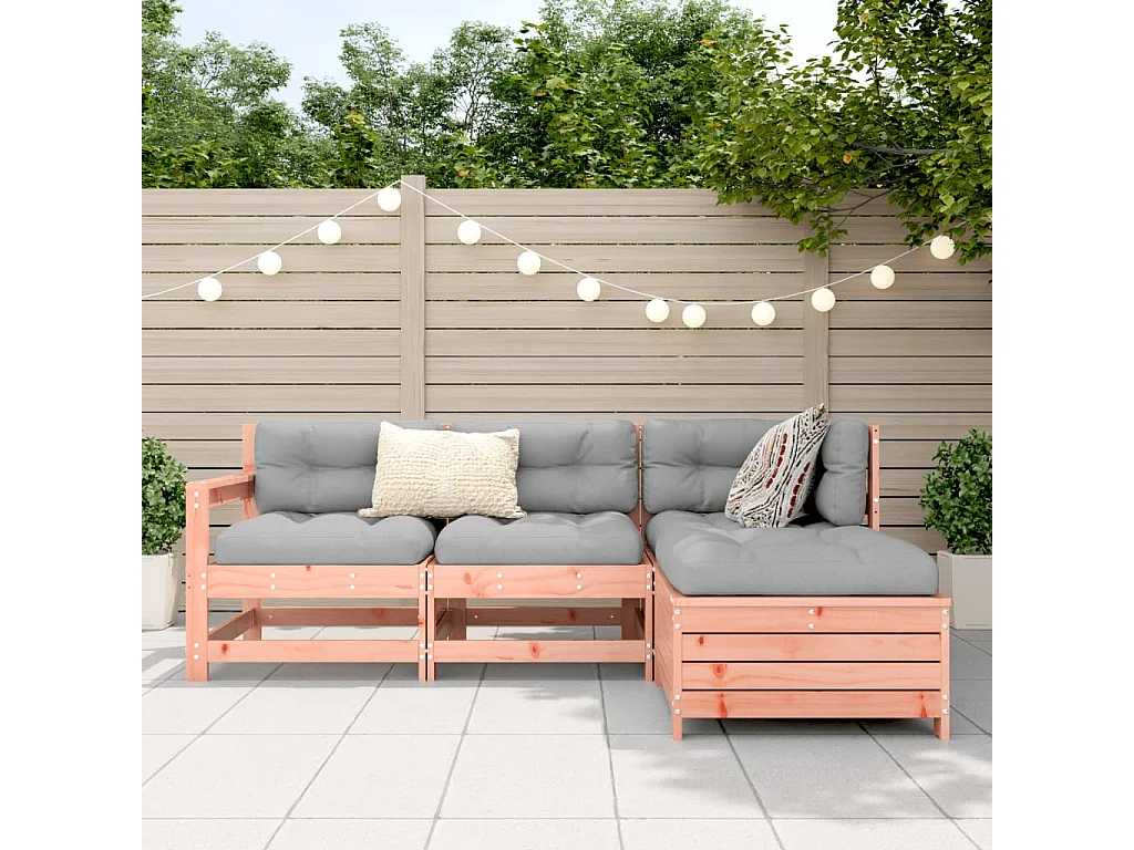 4-tlg. Garten-Sofagarnitur Massivholz Douglasie