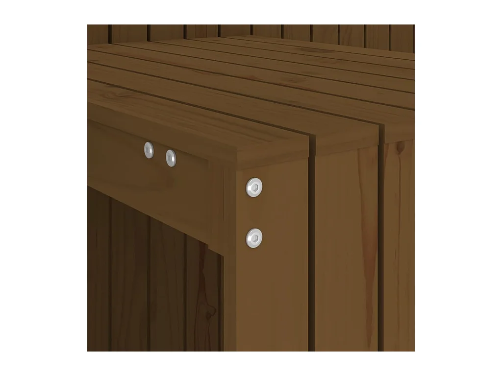 Balkonset 2-zits massief grenenhout honingbruin