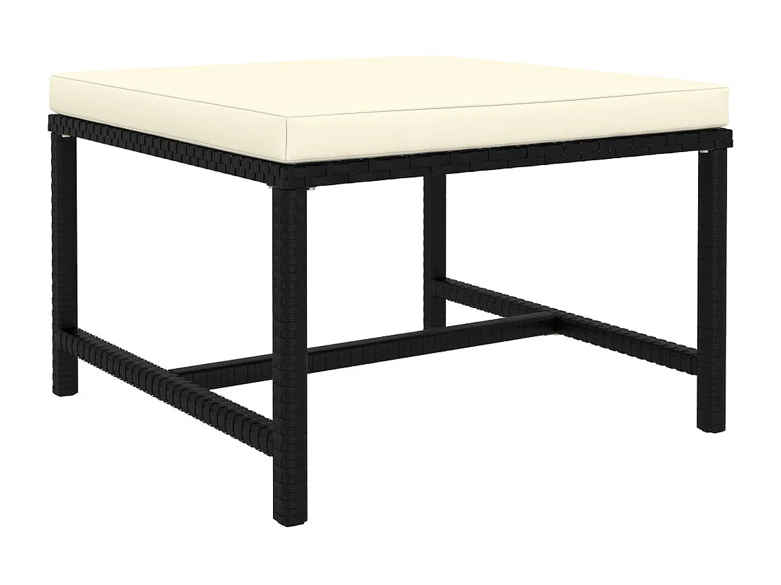 Salon de jardin 6 pcs avec coussins Résine tressée Noir