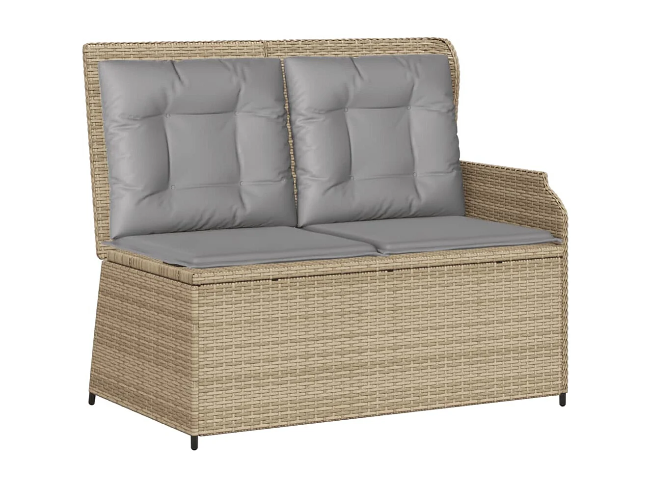 Set Divani da Giardino 3 pz con Cuscini in Polyrattan Beige