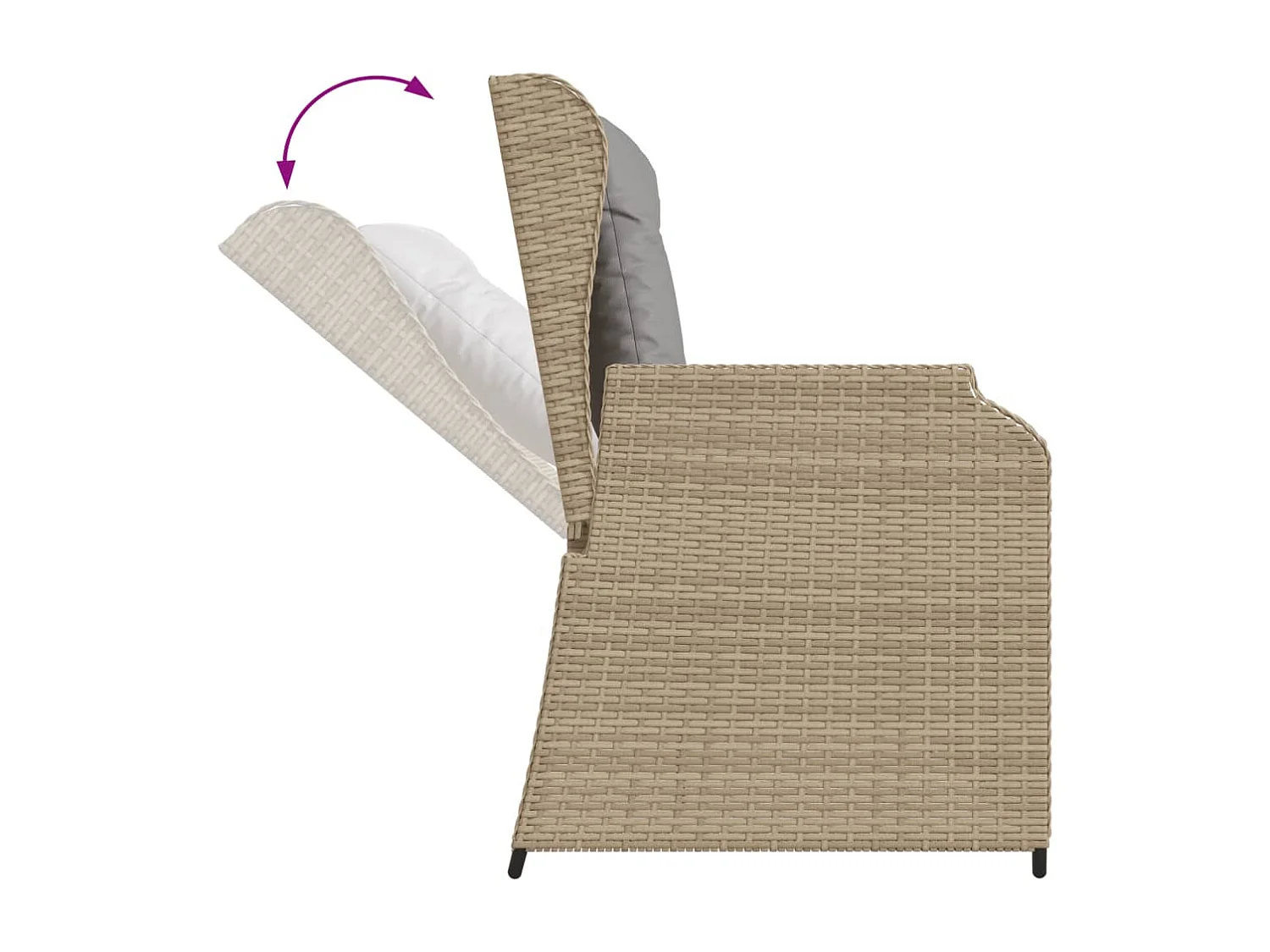 Set Divani da Giardino 3 pz con Cuscini in Polyrattan Beige