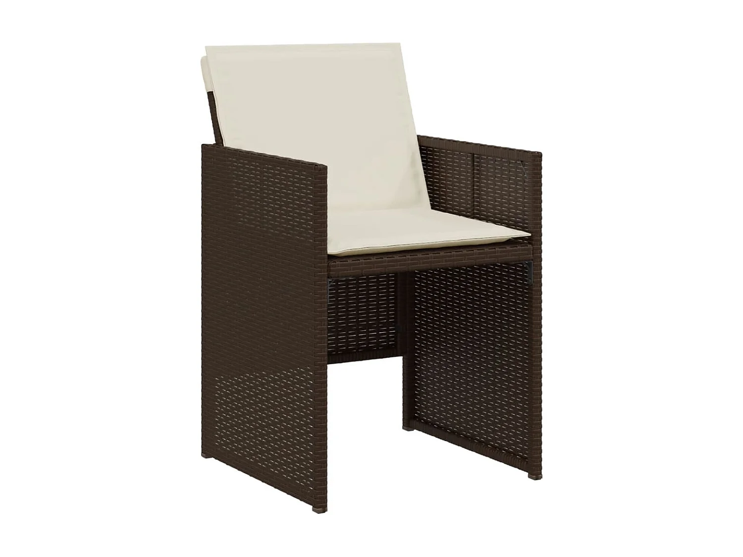 3-tlg. Bistro-Set mit Kissen Braun Poly Rattan