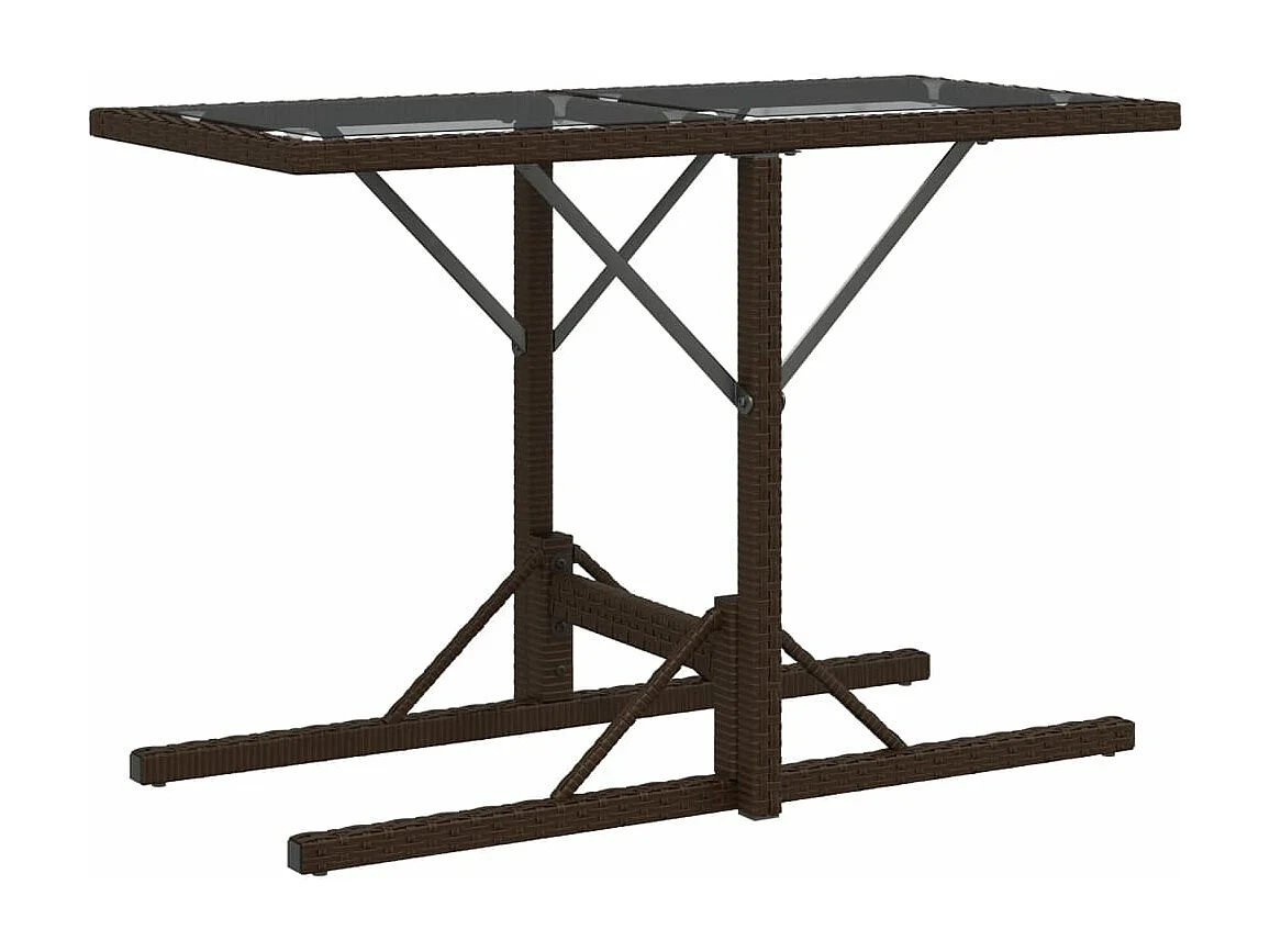 3-tlg. Bistro-Set mit Kissen Braun Poly Rattan