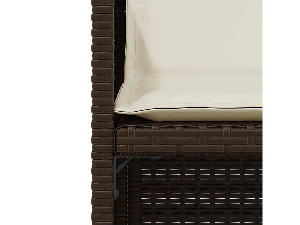 Set Bistrò 3 pz con Cuscini Marrone in Polyrattan