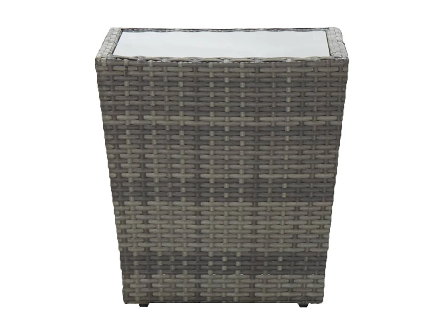 Ensemble de bistro jardin 5pcs Résine tressée verre trempé Gris