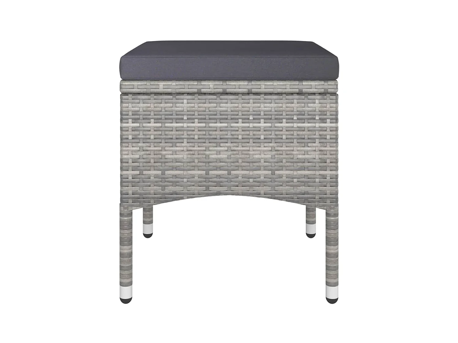 5-delige Bistroset poly rattan en gehard glas grijs