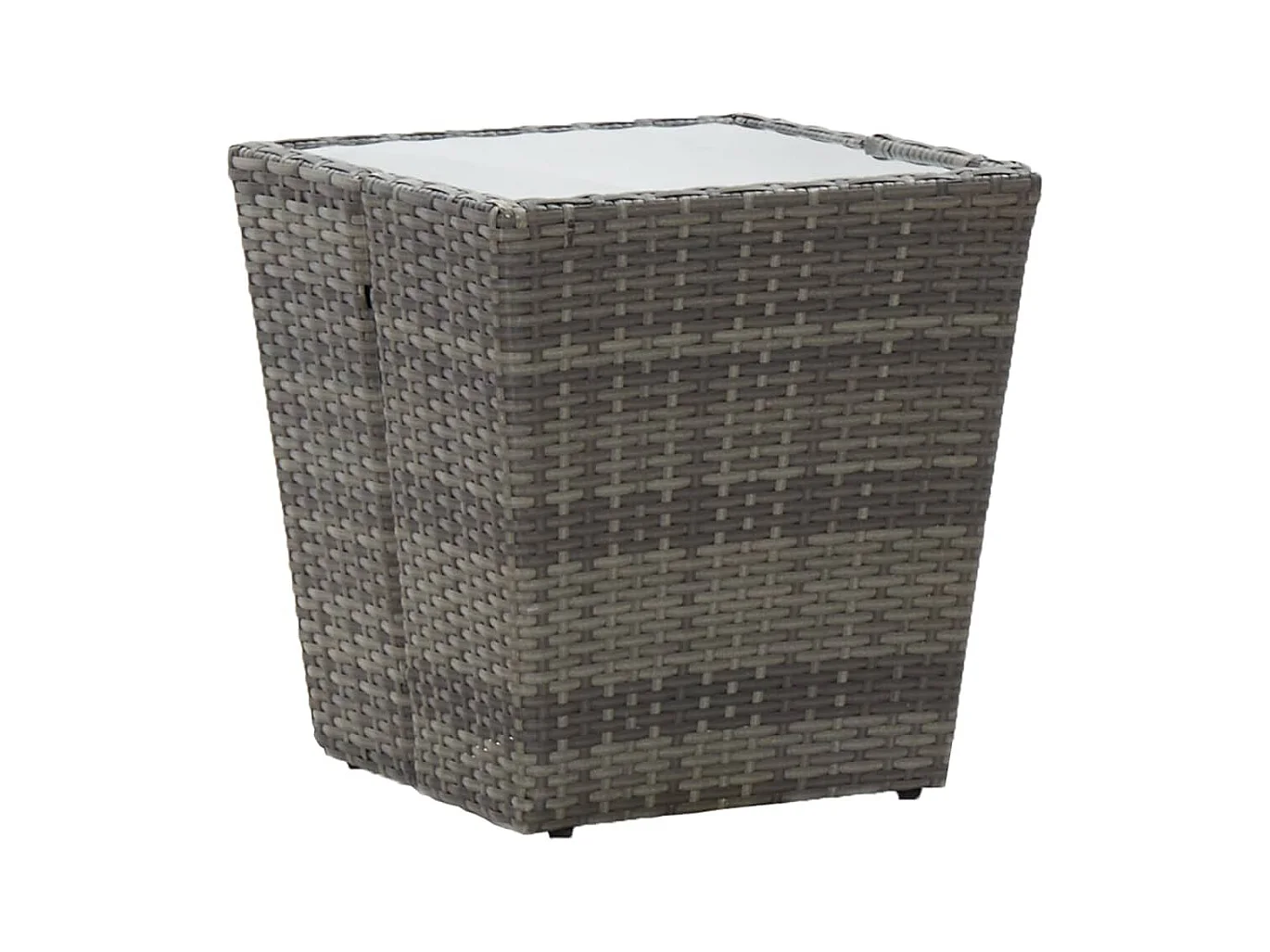 5-delige Bistroset poly rattan en gehard glas grijs