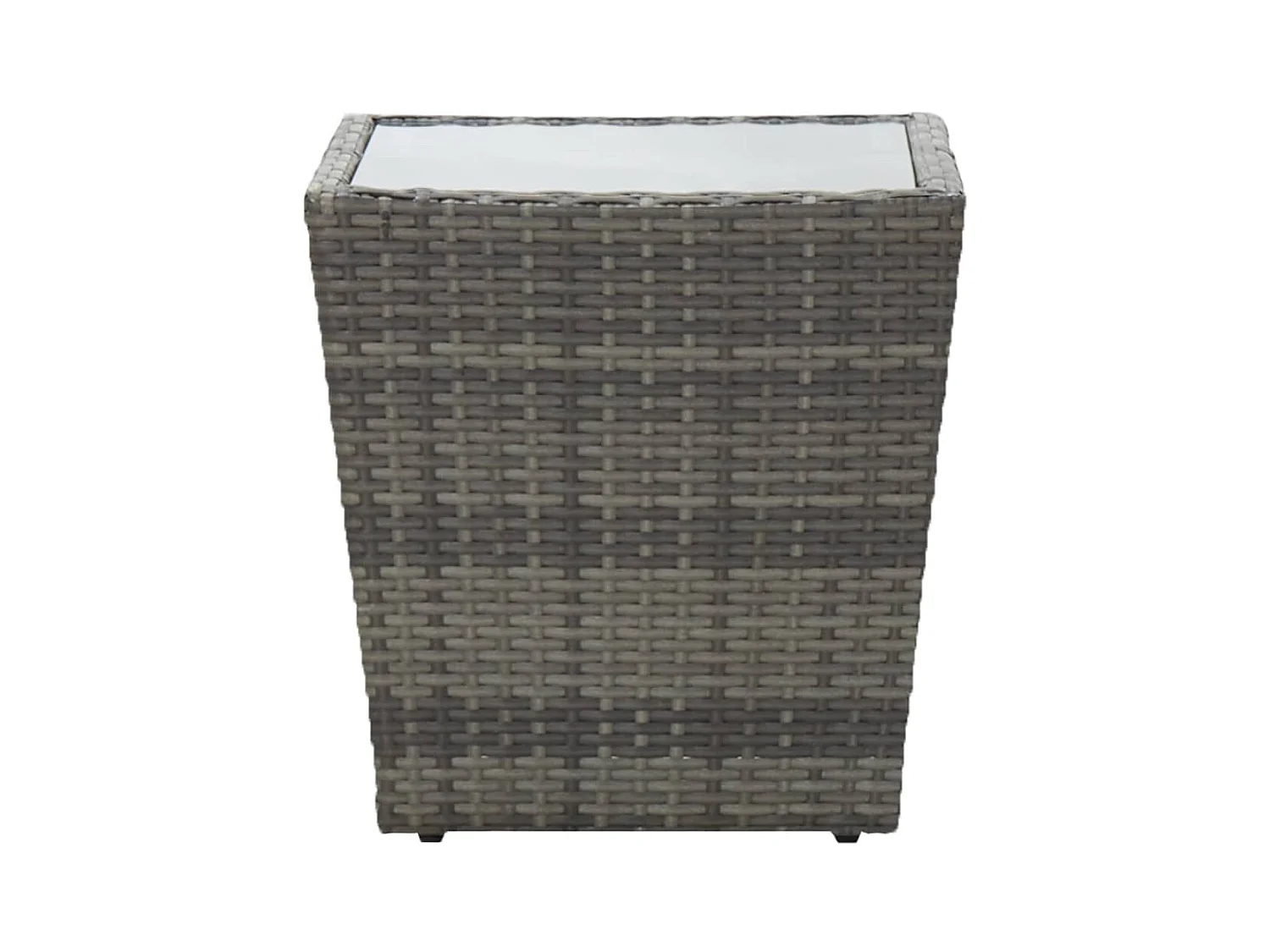 5-delige Bistroset poly rattan en gehard glas grijs