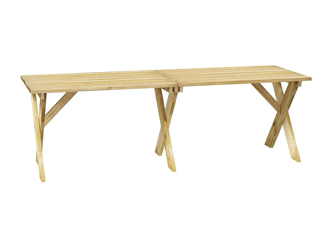 Mesa de jardim 220x73x70 cm madeira de pinho impregnada