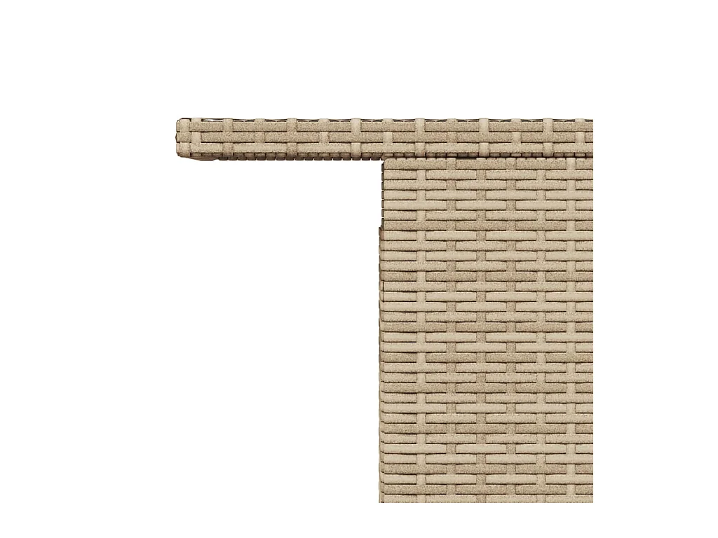 Table de jardin beige 100x55x73cm résine tressée et bois acacia