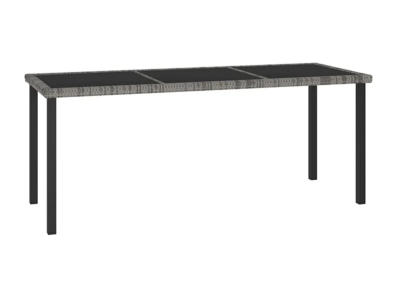 Table à dîner de jardin Gris 180x70x73 cm Résine tressée
