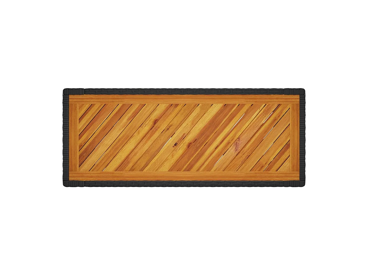 Tavolino da Giardino Piano Legno Nero 100x40x75 cm Polyrattan