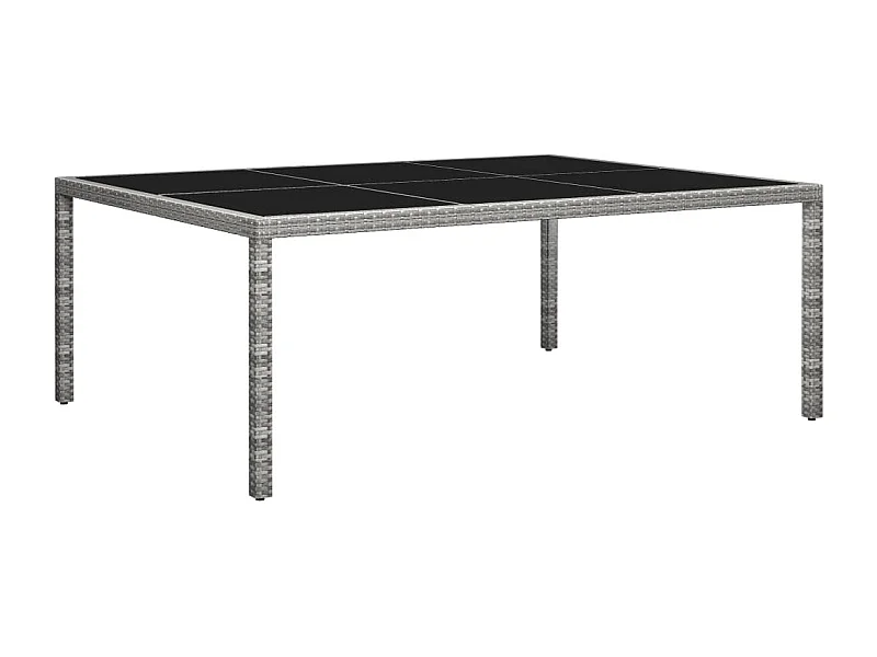 Mesa de jantar p/ exterior 200x150x74 cm vime PE cinzento