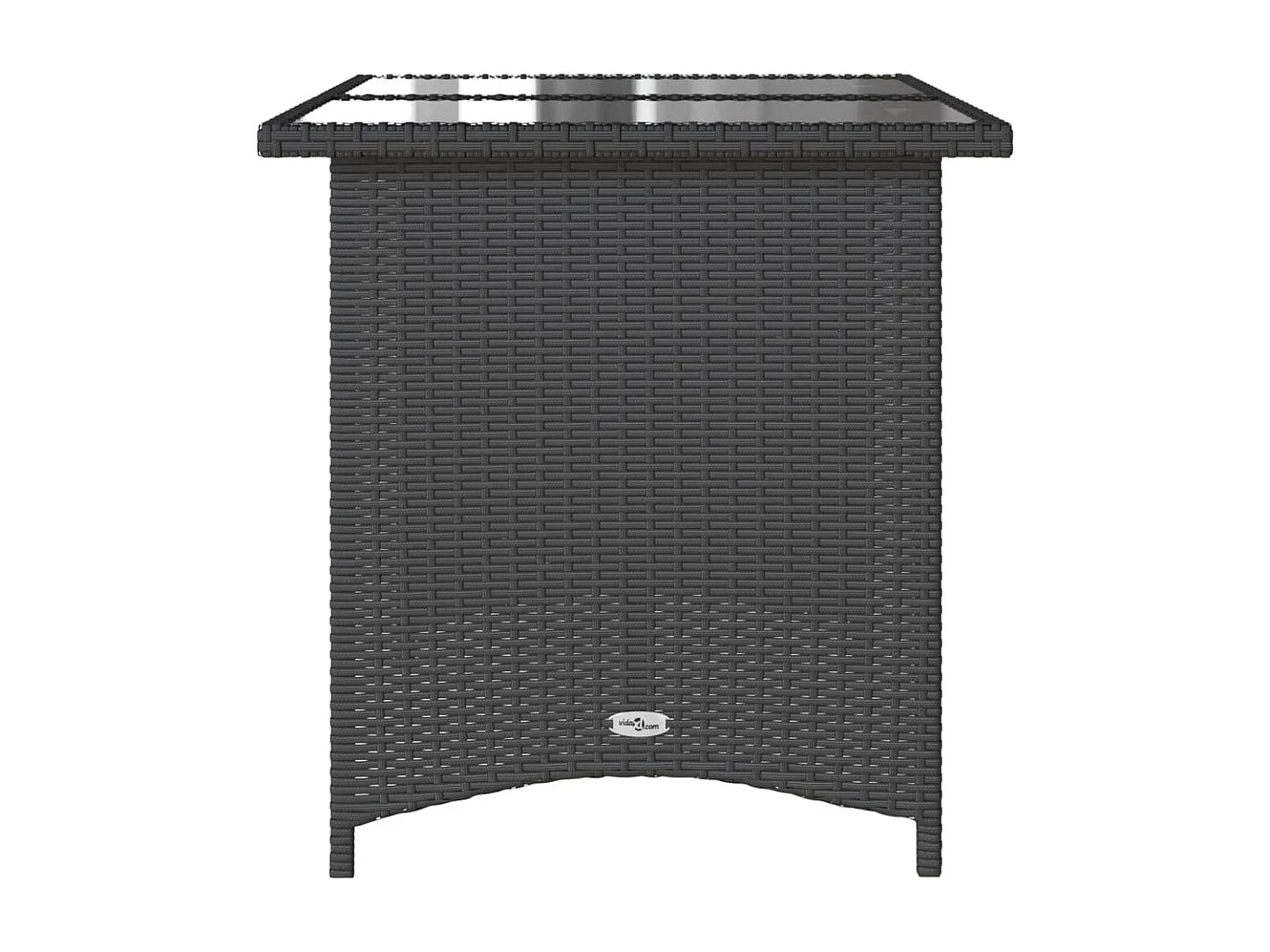 Mesa de jardim com tampo de vidro 110x68x70 cm vime PE preto