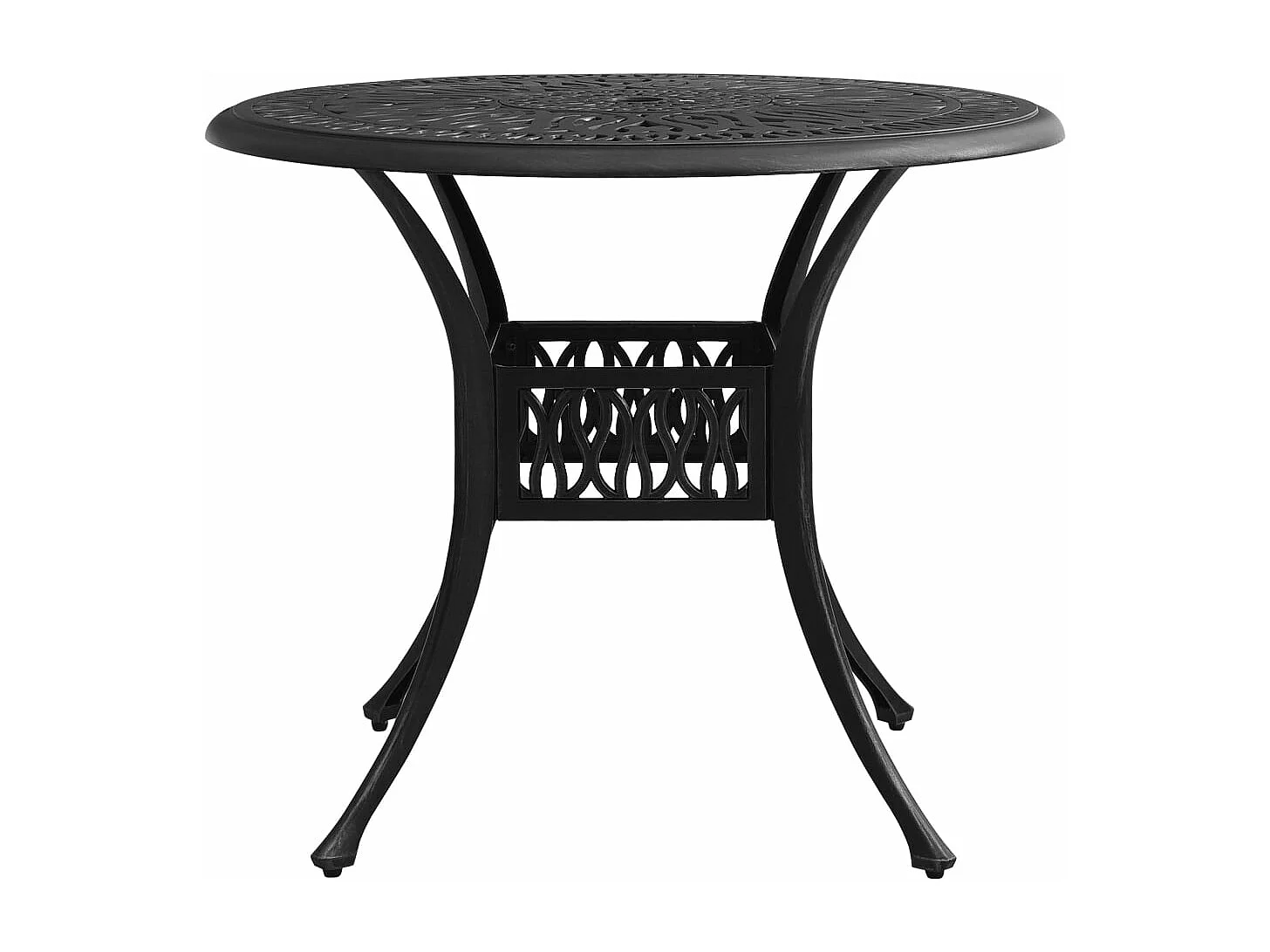 Mesa de jardim 90x90x74 cm alumínio fundido preto