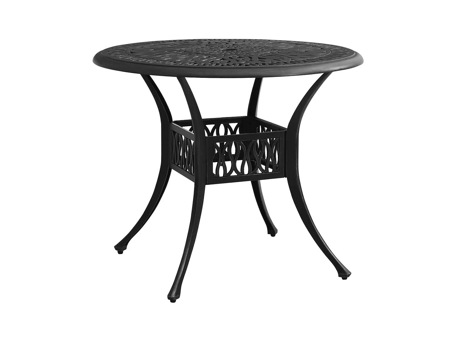 Table de jardin Noir 90x90x74 cm Aluminium coulé