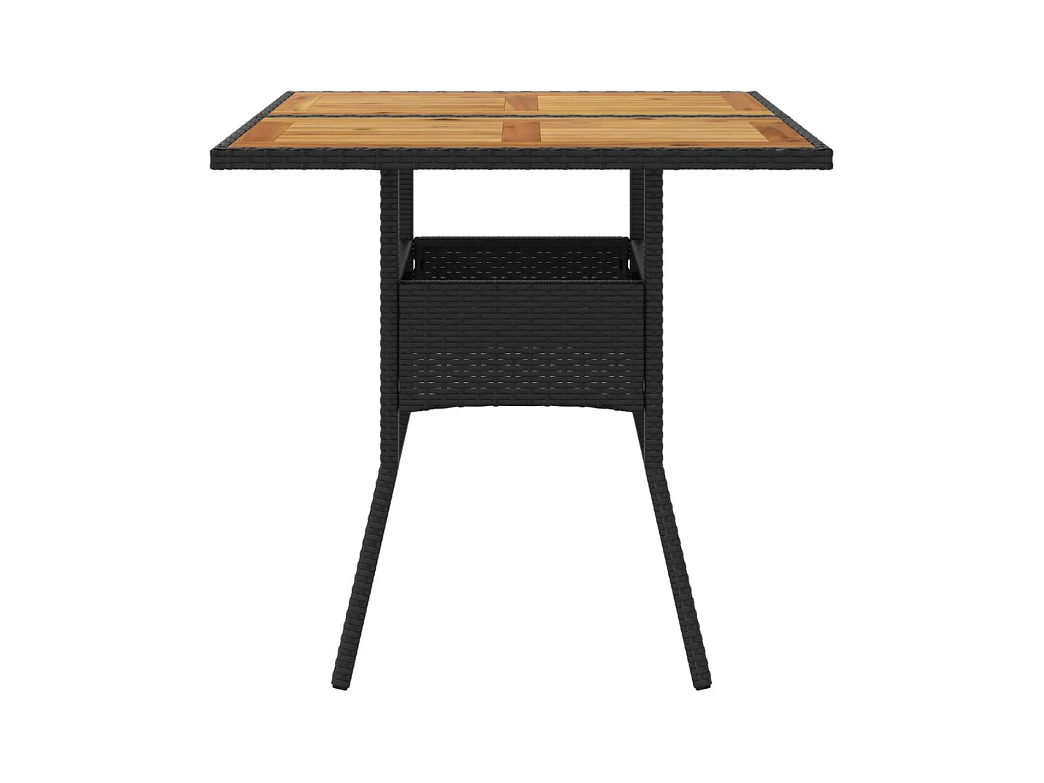 Table de jardin et dessus en bois d'acacia noir résine tressée