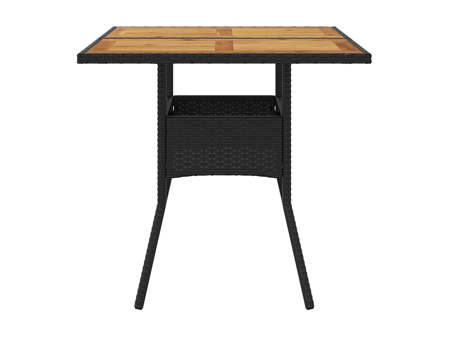 Table de jardin et dessus en bois d'acacia noir résine tressée