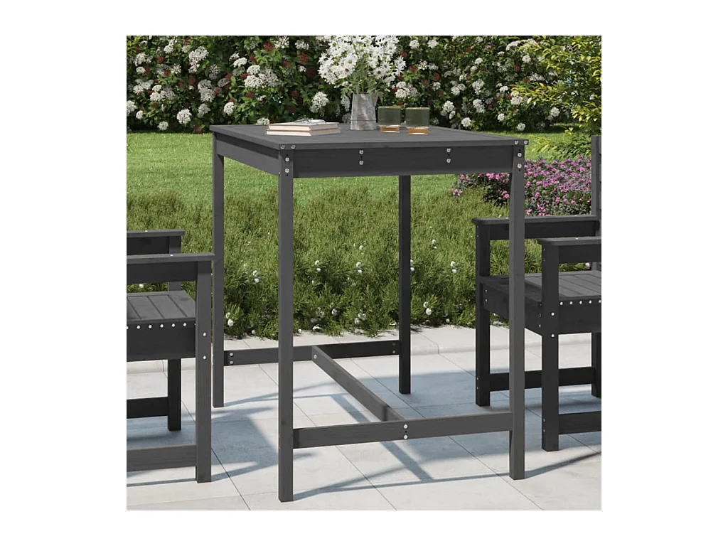 Table de jardin gris 121x82,5x110 cm bois massif de pin