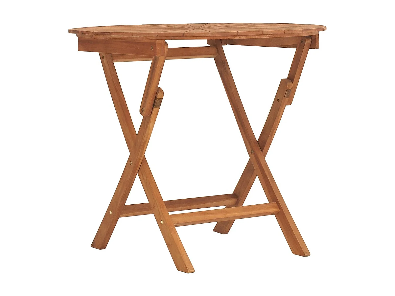 Table pliable de jardin Ø 85x75 cm bois massif de teck