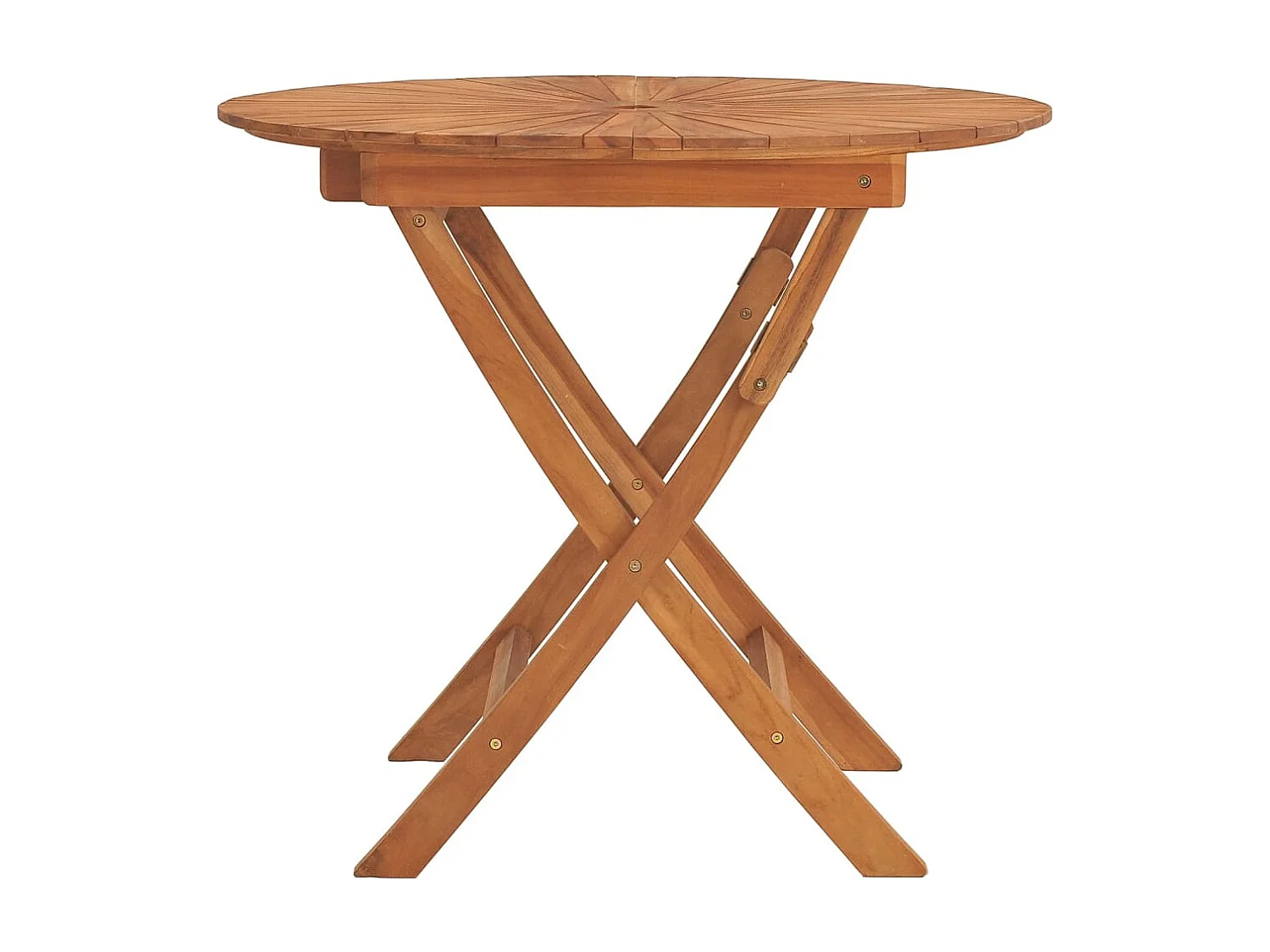 Table pliable de jardin Ø 85x75 cm bois massif de teck