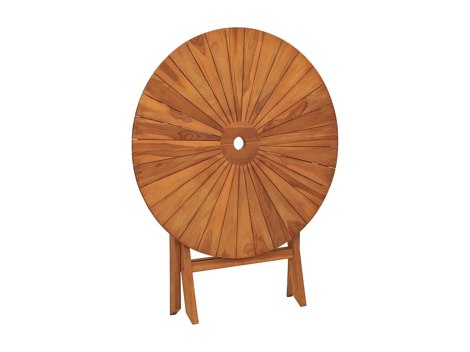 Table pliable de jardin Ø 85x75 cm bois massif de teck