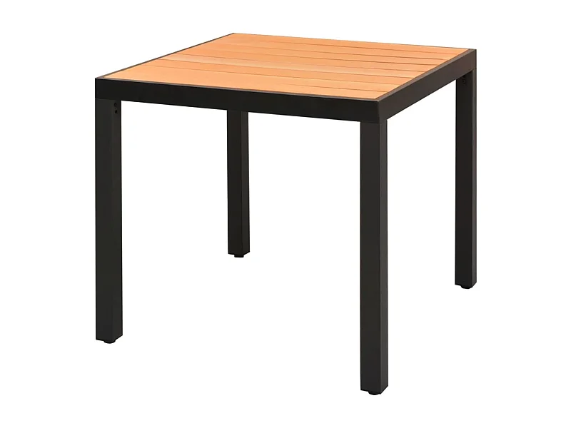 Table de jardin Marron 80 x 80 x 74 cm Aluminium et WPC