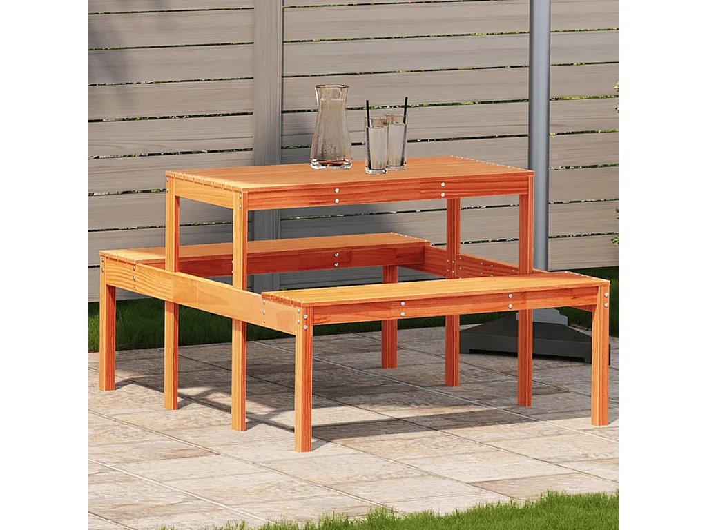 Mesa de piquenique 110x134x75 cm pinho maciço castanho-mel