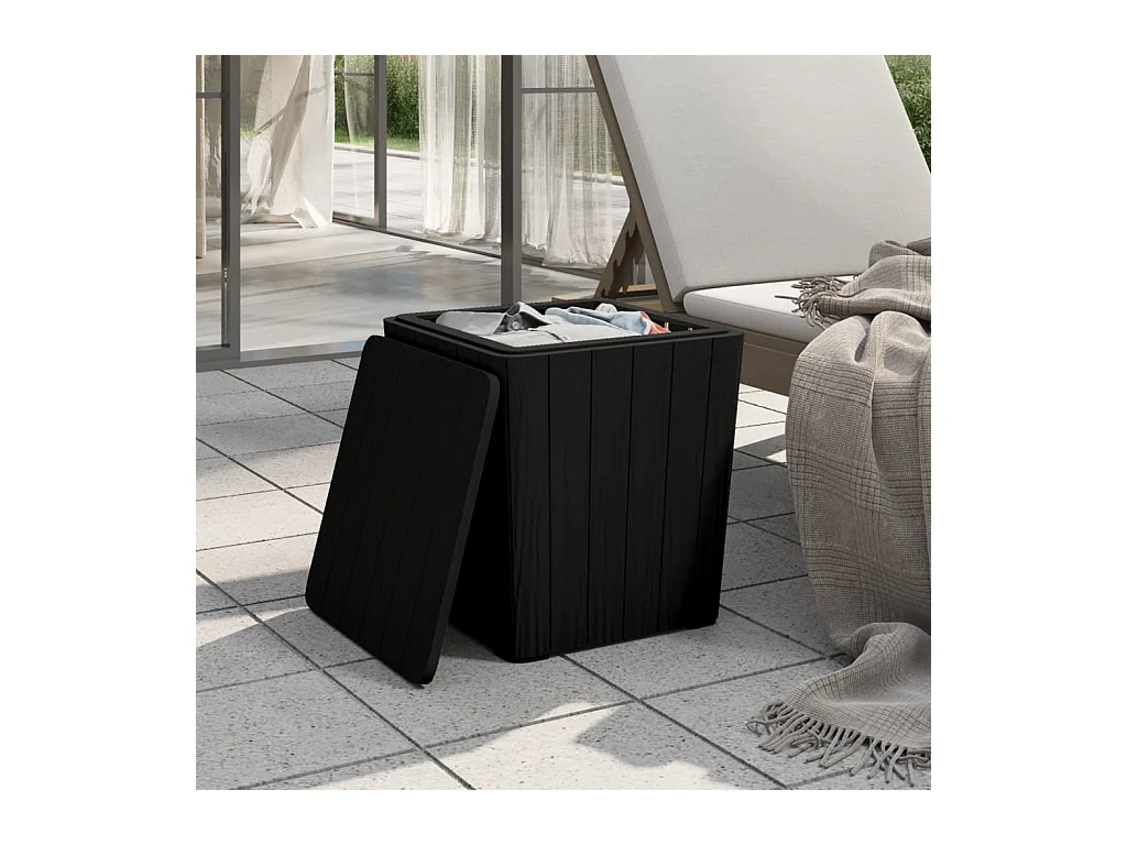 Tuintafel met afneembaar deksel polypropeen zwart