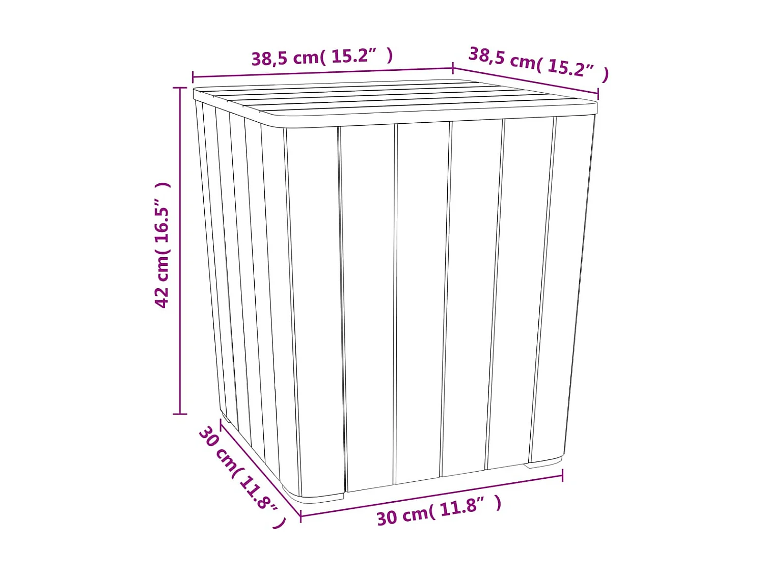 Tuintafel met afneembaar deksel polypropeen zwart