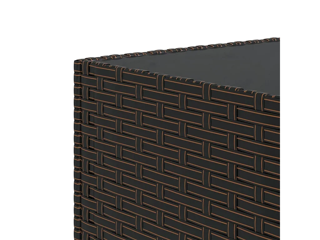 Mesa de centro para jardim quadrada 50x50x30cm vime PE castanho