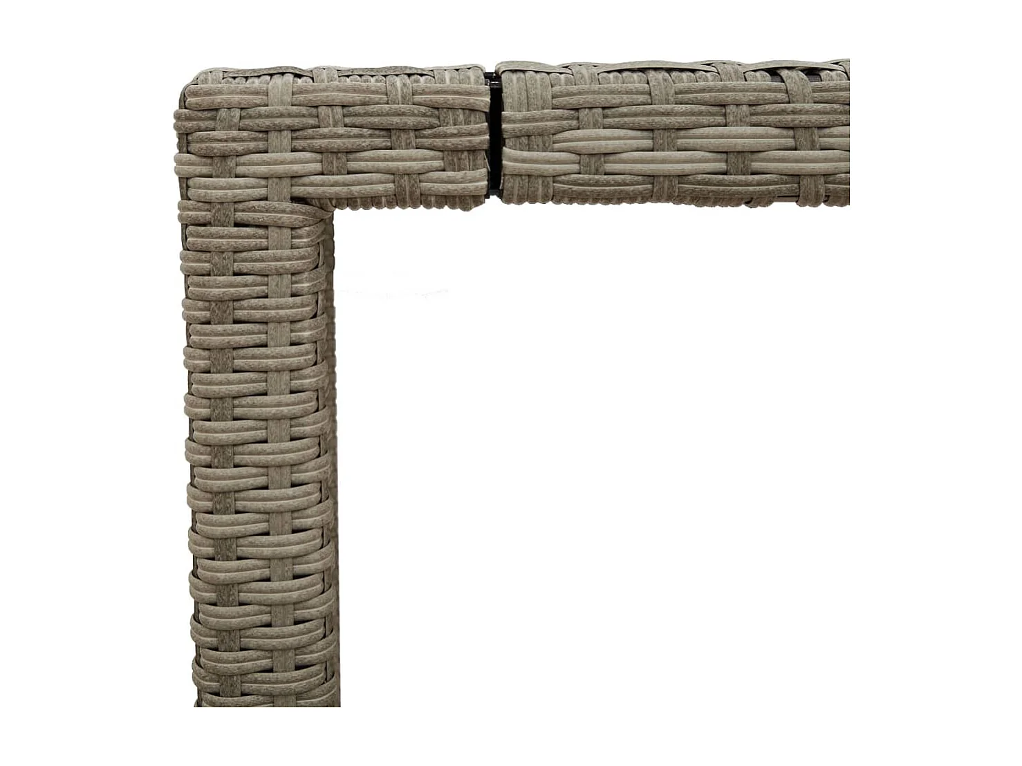 Mesa de jardim c/ tampo vidro 150x90x75 cm vime PE cinza-claro