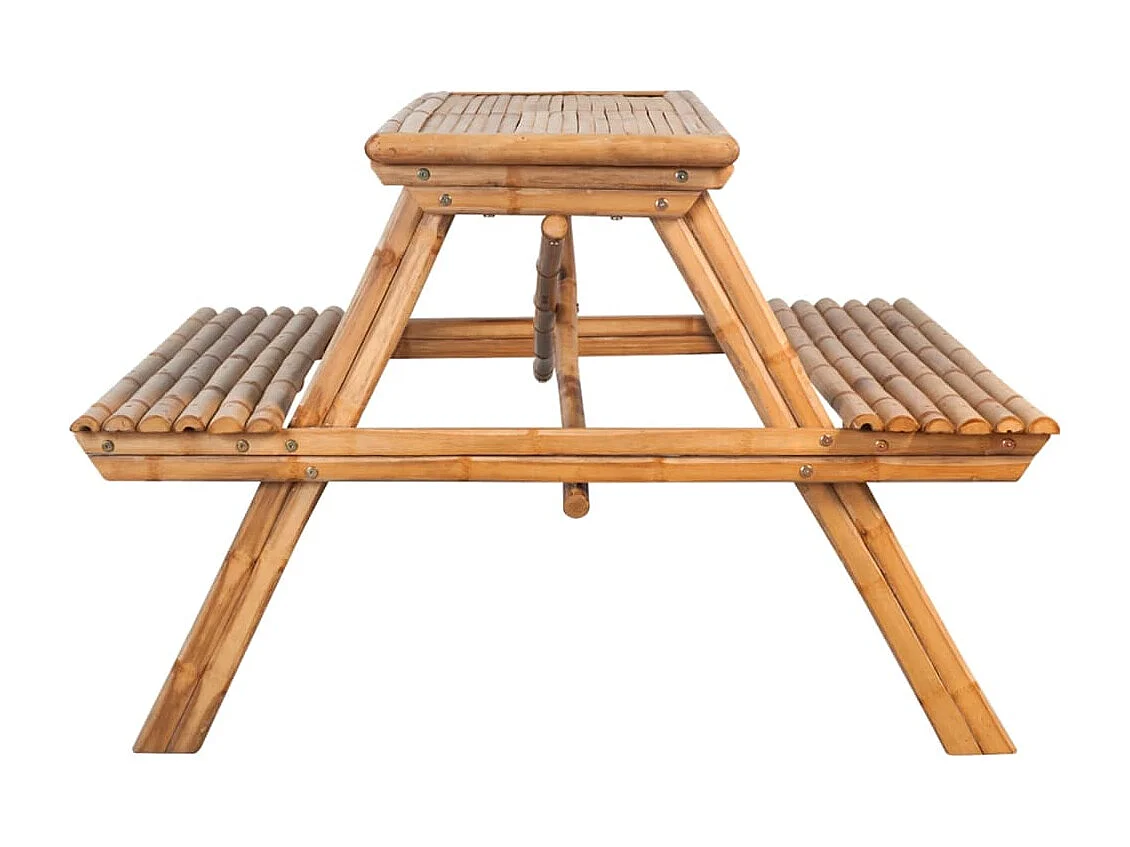 Table de pique-nique 115x115x81 cm Bambou