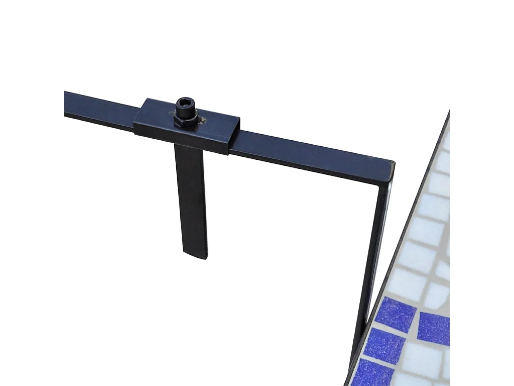 Mesa de varanda suspensa mosaico azul e branco