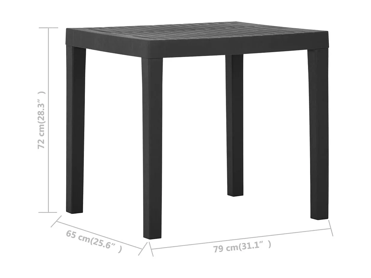Table de jardin Gris 79x65x72 cm Plastique