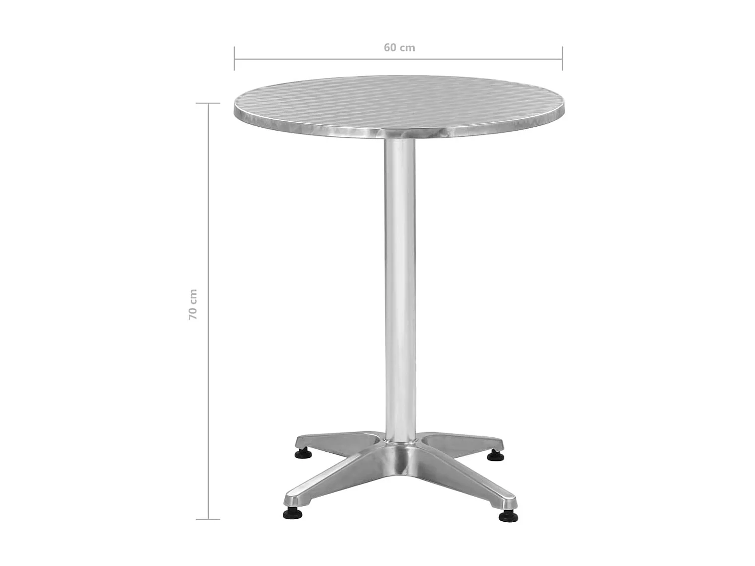 Table de jardin Argenté 60x70 cm Aluminium