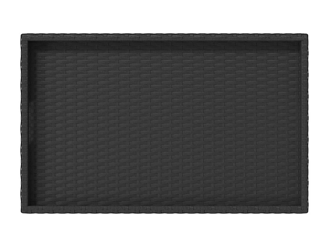 Tavolino Vassoio Pieghevole Nero 65x40x75 cm in Polyrattan