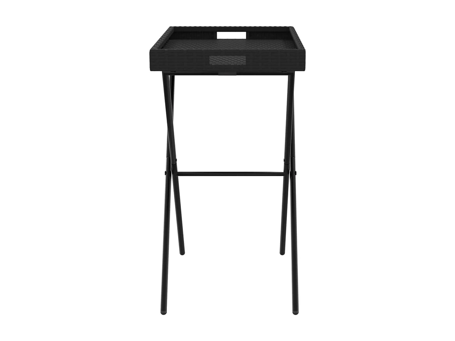 Mesa bandeja dobrável 65x40x75 cm vime PE preto