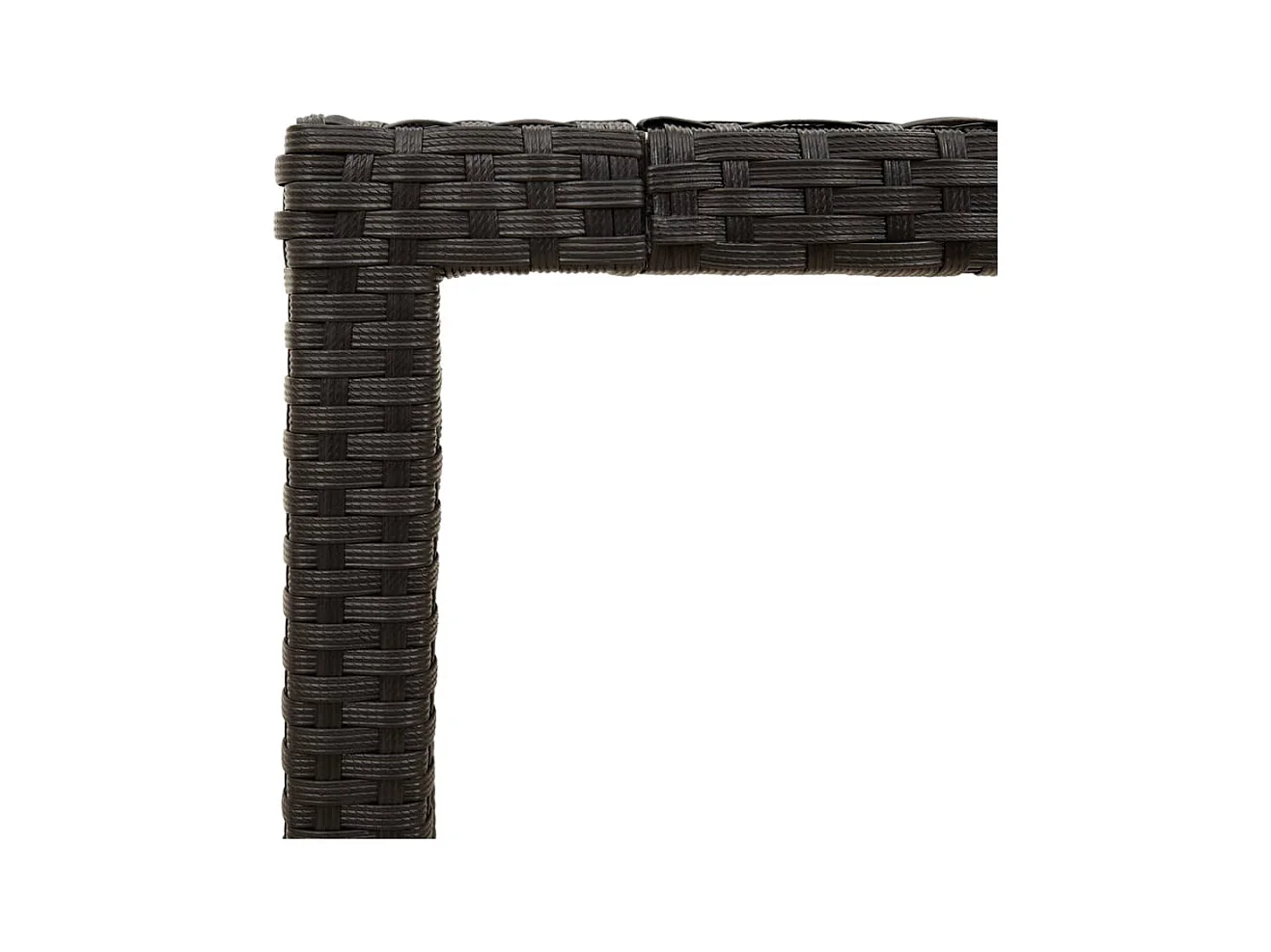 Mesa de jardim com tampo de vidro 190x90x75 cm vime PE preto